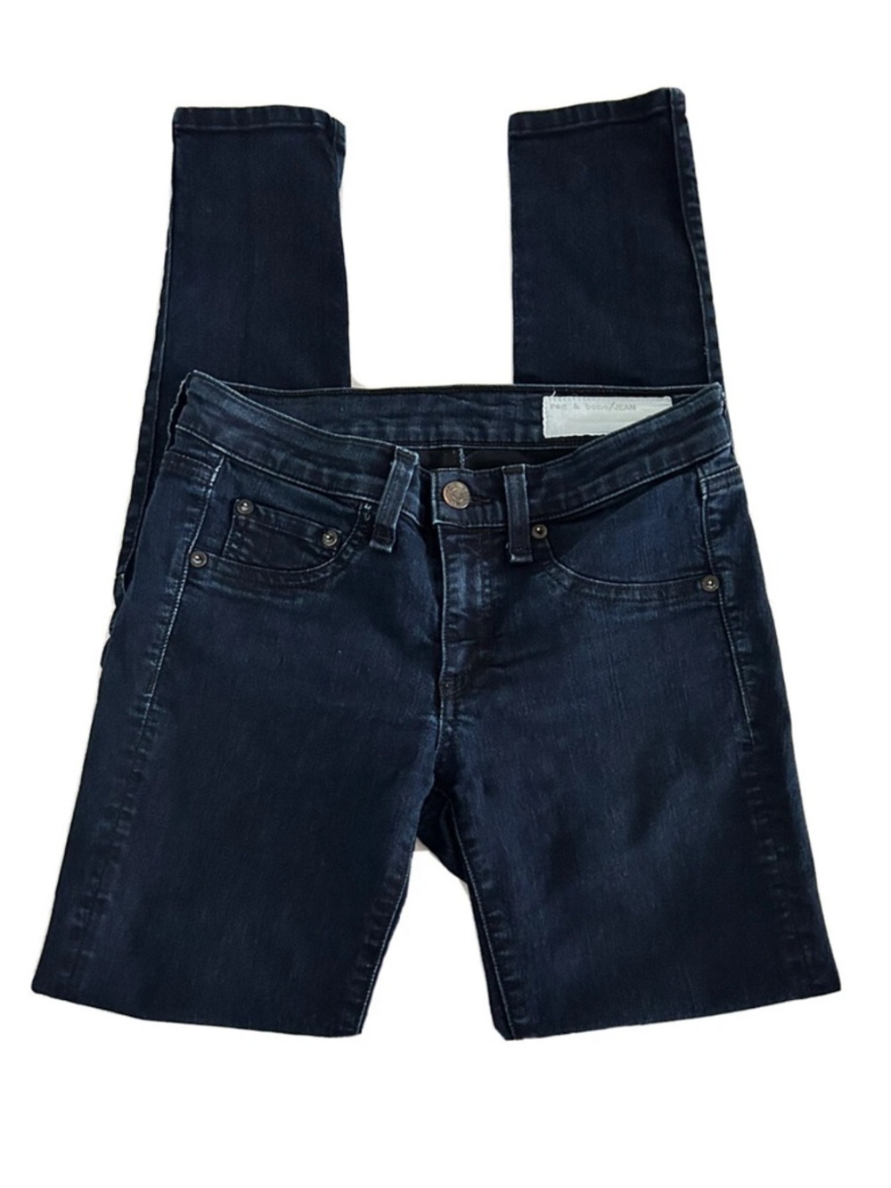 Rag and Bone | Women's Blue Straight Leg Five Pocket Style Jeans Size 25